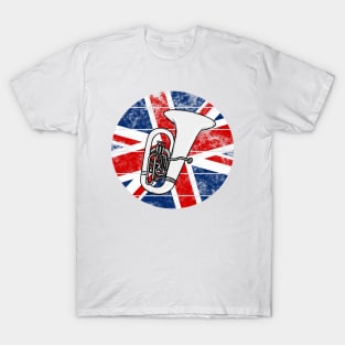 Tuba UK Flag Britain Tubaist British Musician T-Shirt